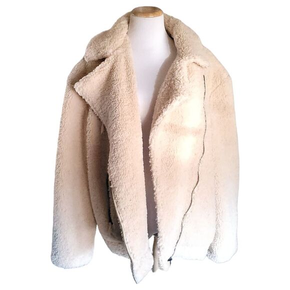 American Eagle Sherpa Moto Jacket Womens XL - Picture 2 of 14